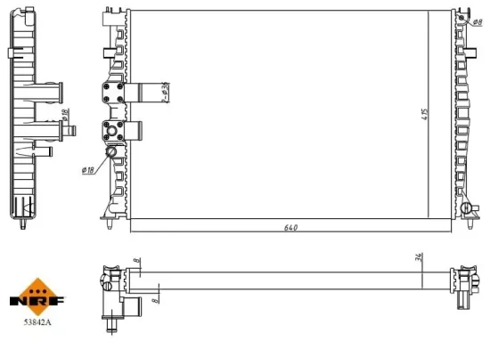 Kühler, Motorkühlung NRF 53842A Bild Kühler, Motorkühlung NRF 53842A