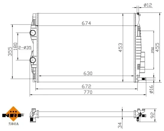 Kühler, Motorkühlung NRF 53843A Bild Kühler, Motorkühlung NRF 53843A