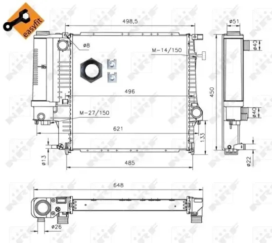 Kühler, Motorkühlung NRF 53849 Bild Kühler, Motorkühlung NRF 53849