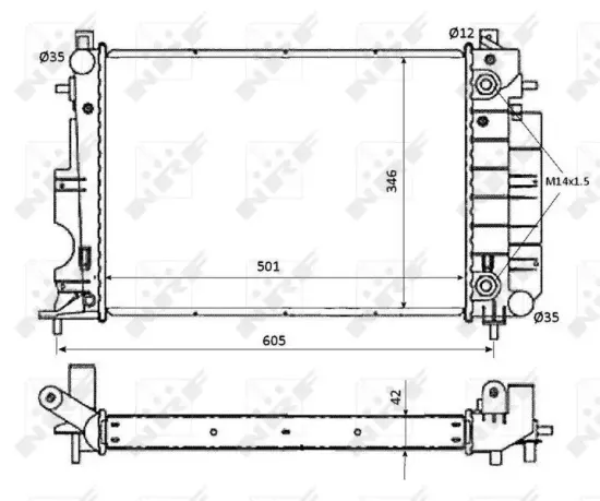 Kühler, Motorkühlung NRF 53873 Bild Kühler, Motorkühlung NRF 53873