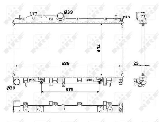 Kühler, Motorkühlung NRF 53886 Bild Kühler, Motorkühlung NRF 53886