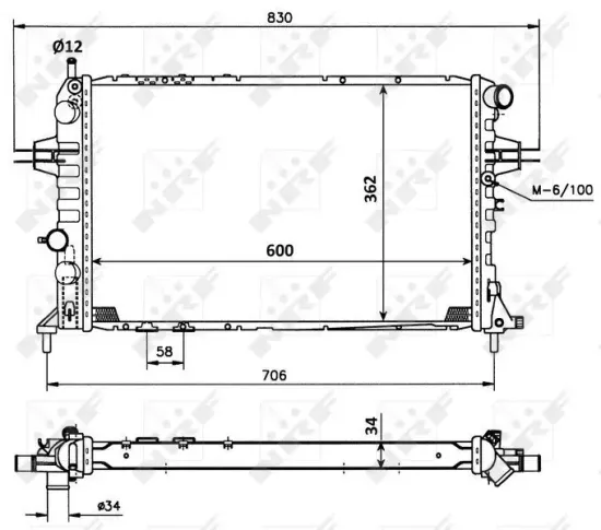 Kühler, Motorkühlung NRF 53898 Bild Kühler, Motorkühlung NRF 53898