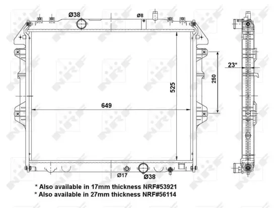 Kühler, Motorkühlung NRF 53921A Bild Kühler, Motorkühlung NRF 53921A