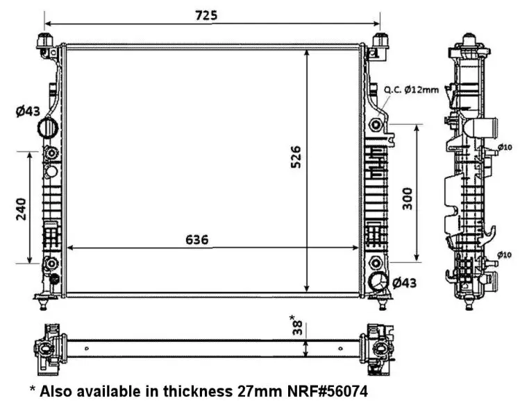 Kühler, Motorkühlung NRF 53936