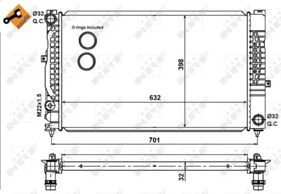 Kühler, Motorkühlung NRF 539504 Bild Kühler, Motorkühlung NRF 539504