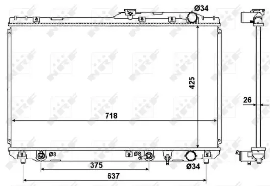 Kühler, Motorkühlung NRF 53962 Bild Kühler, Motorkühlung NRF 53962