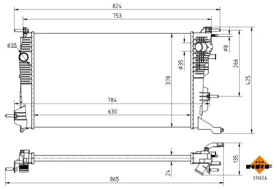 Kühler, Motorkühlung NRF 53963A Bild Kühler, Motorkühlung NRF 53963A