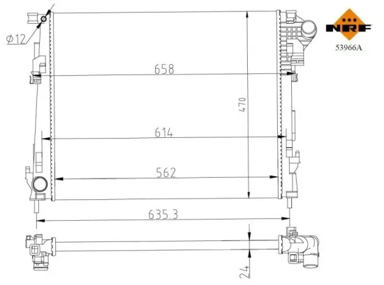 Kühler, Motorkühlung NRF 53966 Bild Kühler, Motorkühlung NRF 53966