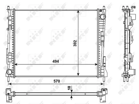 Kühler, Motorkühlung NRF 53991 Bild Kühler, Motorkühlung NRF 53991