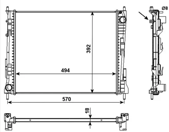 Kühler, Motorkühlung NRF 53992 Bild Kühler, Motorkühlung NRF 53992