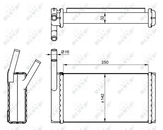 Wärmetauscher, Innenraumheizung NRF 54265 Bild Wärmetauscher, Innenraumheizung NRF 54265