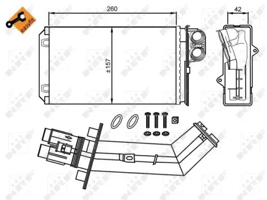 Wärmetauscher, Innenraumheizung NRF 54280 Bild Wärmetauscher, Innenraumheizung NRF 54280