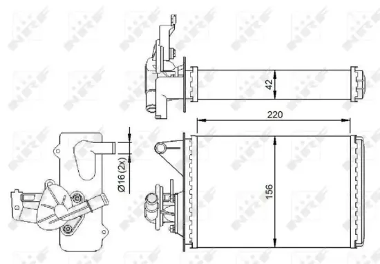 Wärmetauscher, Innenraumheizung NRF 54281 Bild Wärmetauscher, Innenraumheizung NRF 54281