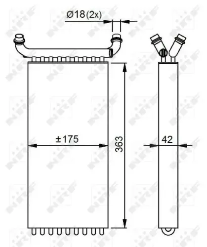 Wärmetauscher, Innenraumheizung NRF 54293 Bild Wärmetauscher, Innenraumheizung NRF 54293