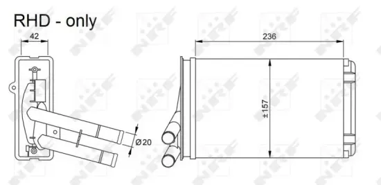 Wärmetauscher, Innenraumheizung NRF 54302 Bild Wärmetauscher, Innenraumheizung NRF 54302