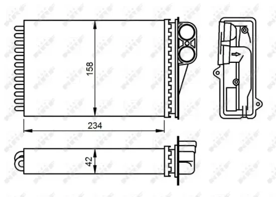 Wärmetauscher, Innenraumheizung NRF 54304 Bild Wärmetauscher, Innenraumheizung NRF 54304