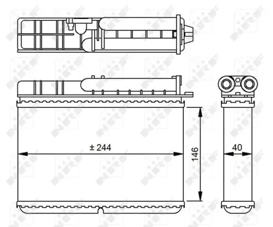 Wärmetauscher, Innenraumheizung NRF 54307 Bild Wärmetauscher, Innenraumheizung NRF 54307