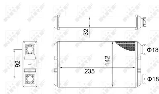 Wärmetauscher, Innenraumheizung NRF 54312 Bild Wärmetauscher, Innenraumheizung NRF 54312