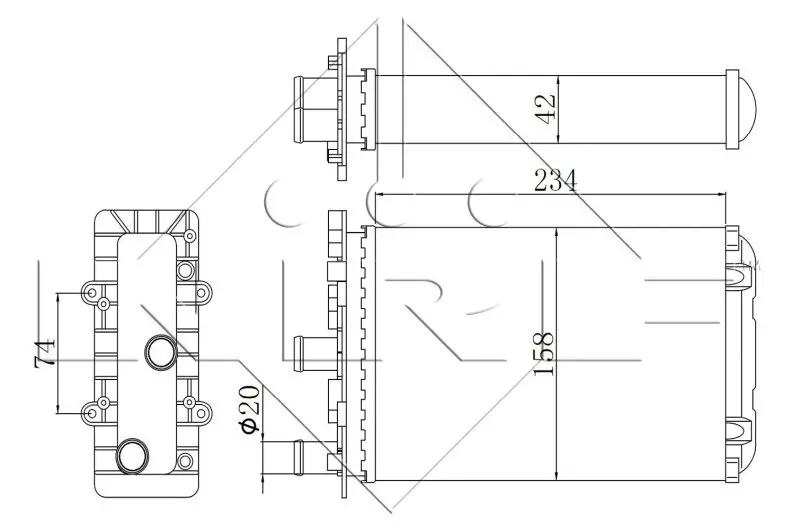 Wärmetauscher, Innenraumheizung NRF 54321 Bild Wärmetauscher, Innenraumheizung NRF 54321