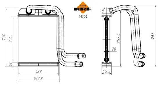 Wärmetauscher, Innenraumheizung NRF 54352 Bild Wärmetauscher, Innenraumheizung NRF 54352