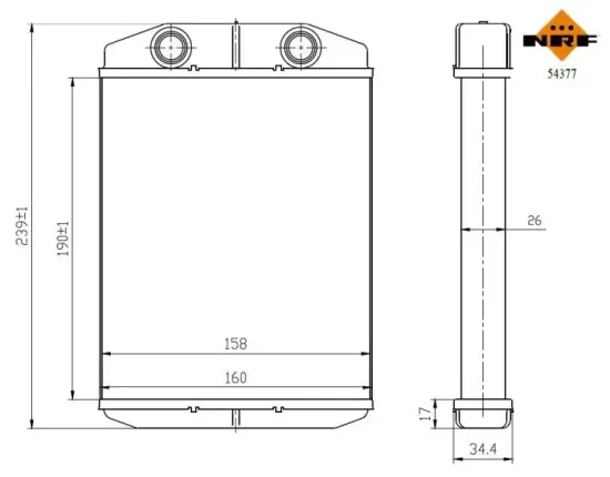 Wärmetauscher, Innenraumheizung NRF 54377 Bild Wärmetauscher, Innenraumheizung NRF 54377