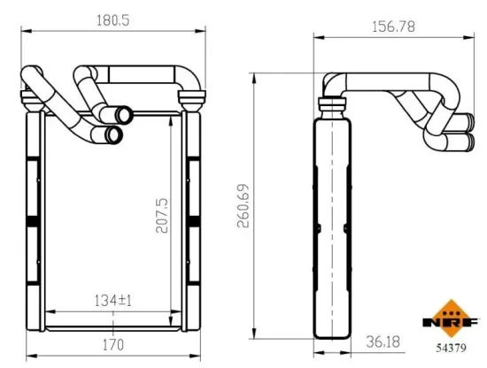 Wärmetauscher, Innenraumheizung NRF 54379 Bild Wärmetauscher, Innenraumheizung NRF 54379