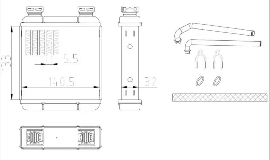 Wärmetauscher, Innenraumheizung NRF 54411 Bild Wärmetauscher, Innenraumheizung NRF 54411