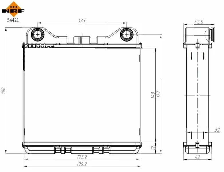 Wärmetauscher, Innenraumheizung NRF 54421