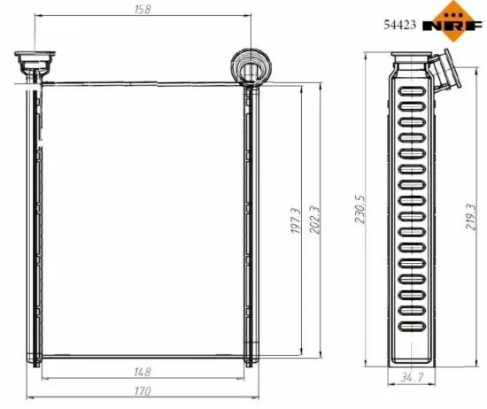 Wärmetauscher, Innenraumheizung NRF 54423 Bild Wärmetauscher, Innenraumheizung NRF 54423