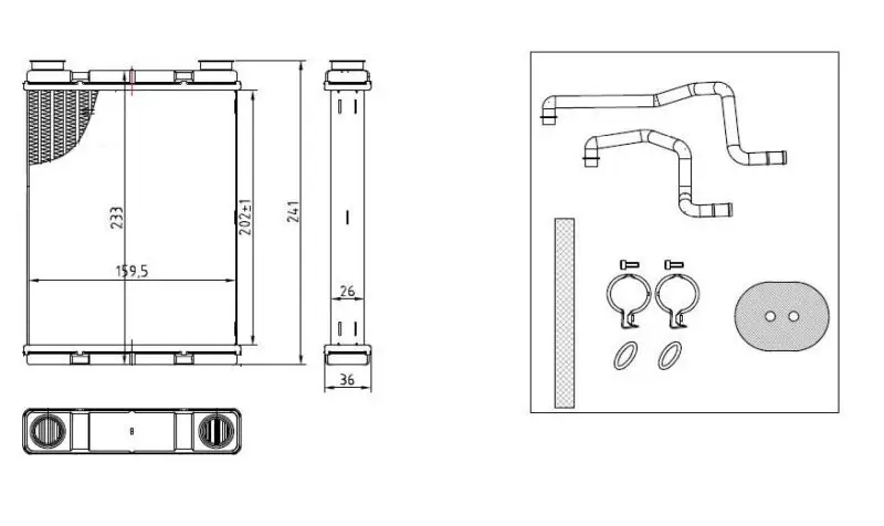 Wärmetauscher, Innenraumheizung NRF 54429