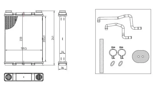 Wärmetauscher, Innenraumheizung NRF 54429 Bild Wärmetauscher, Innenraumheizung NRF 54429