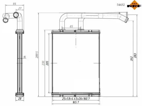 Wärmetauscher, Innenraumheizung NRF 54432 Bild Wärmetauscher, Innenraumheizung NRF 54432