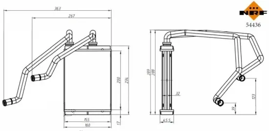 Wärmetauscher, Innenraumheizung NRF 54436 Bild Wärmetauscher, Innenraumheizung NRF 54436