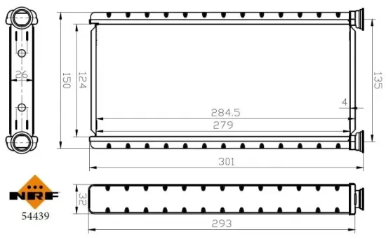 Wärmetauscher, Innenraumheizung NRF 54439 Bild Wärmetauscher, Innenraumheizung NRF 54439