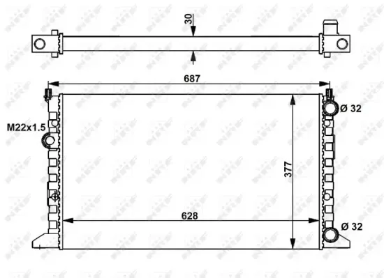 Kühler, Motorkühlung NRF 54657 Bild Kühler, Motorkühlung NRF 54657