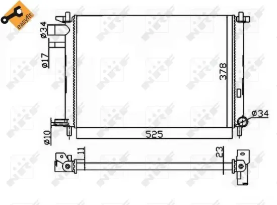 Kühler, Motorkühlung NRF 54667 Bild Kühler, Motorkühlung NRF 54667