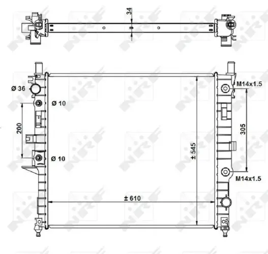 Kühler, Motorkühlung NRF 55334 Bild Kühler, Motorkühlung NRF 55334