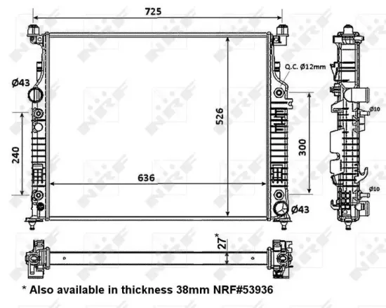 Kühler, Motorkühlung NRF 56074 Bild Kühler, Motorkühlung NRF 56074