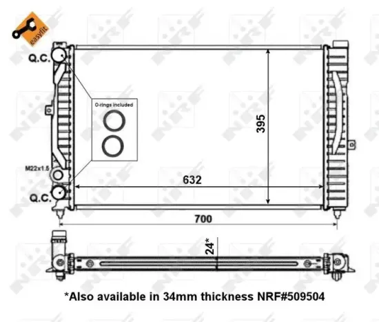 Kühler, Motorkühlung NRF 56127 Bild Kühler, Motorkühlung NRF 56127