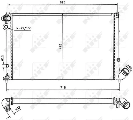 Kühler, Motorkühlung NRF 58020 Bild Kühler, Motorkühlung NRF 58020