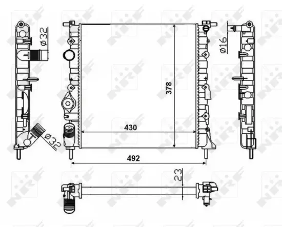 Kühler, Motorkühlung NRF 58023 Bild Kühler, Motorkühlung NRF 58023