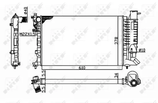 Kühler, Motorkühlung NRF 58092 Bild Kühler, Motorkühlung NRF 58092