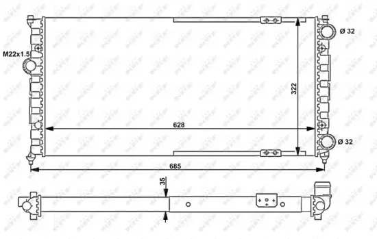 Kühler, Motorkühlung NRF 58095 Bild Kühler, Motorkühlung NRF 58095