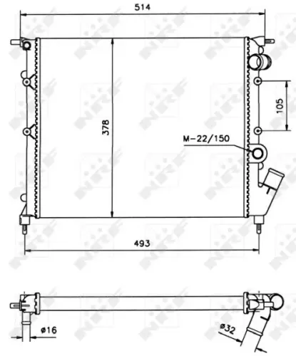 Kühler, Motorkühlung NRF 58105 Bild Kühler, Motorkühlung NRF 58105