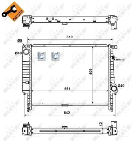 Kühler, Motorkühlung NRF 58117 Bild Kühler, Motorkühlung NRF 58117