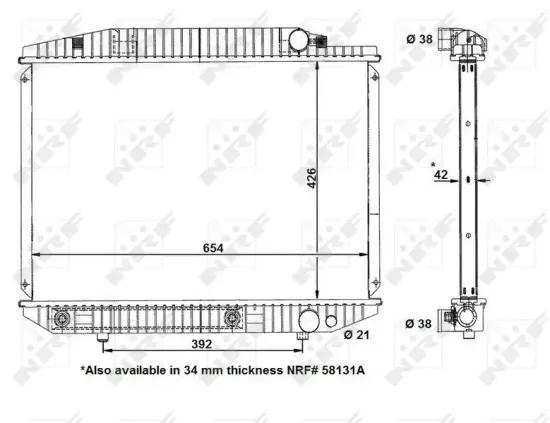 Kühler, Motorkühlung NRF 58131 Bild Kühler, Motorkühlung NRF 58131