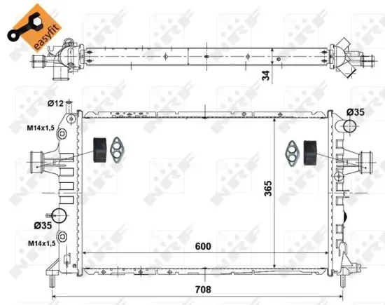 Kühler, Motorkühlung NRF 58178 Bild Kühler, Motorkühlung NRF 58178