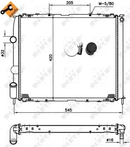 Kühler, Motorkühlung NRF 58194 Bild Kühler, Motorkühlung NRF 58194