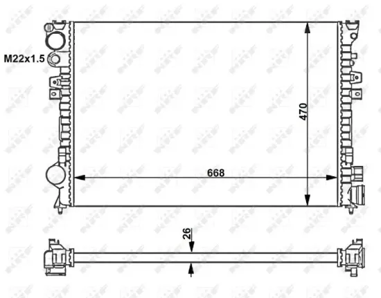 Kühler, Motorkühlung NRF 58262 Bild Kühler, Motorkühlung NRF 58262