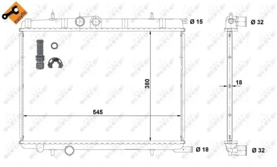 Kühler, Motorkühlung NRF 58267 Bild Kühler, Motorkühlung NRF 58267